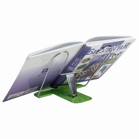 Подставка для книг и учебников BRAUBERG LINE+, металлическая, зеленая, европодвес, 238072 