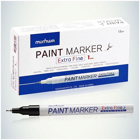 Маркер-краска MunHwa "Extra Fine Paint Marker" черная, 1мм, нитро-основа 