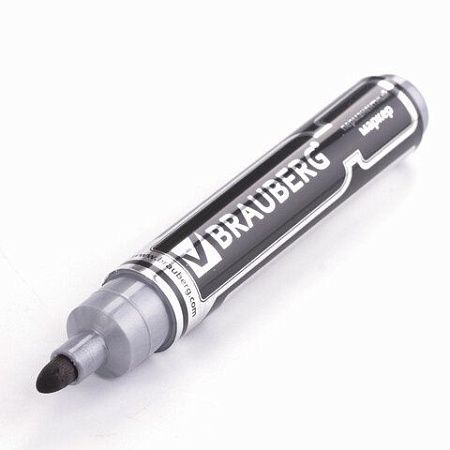 Маркер перманентный BRAUBERG "Neo", ЧЕРНЫЙ, круглый наконечник 5 мм, с клипом, 150480 