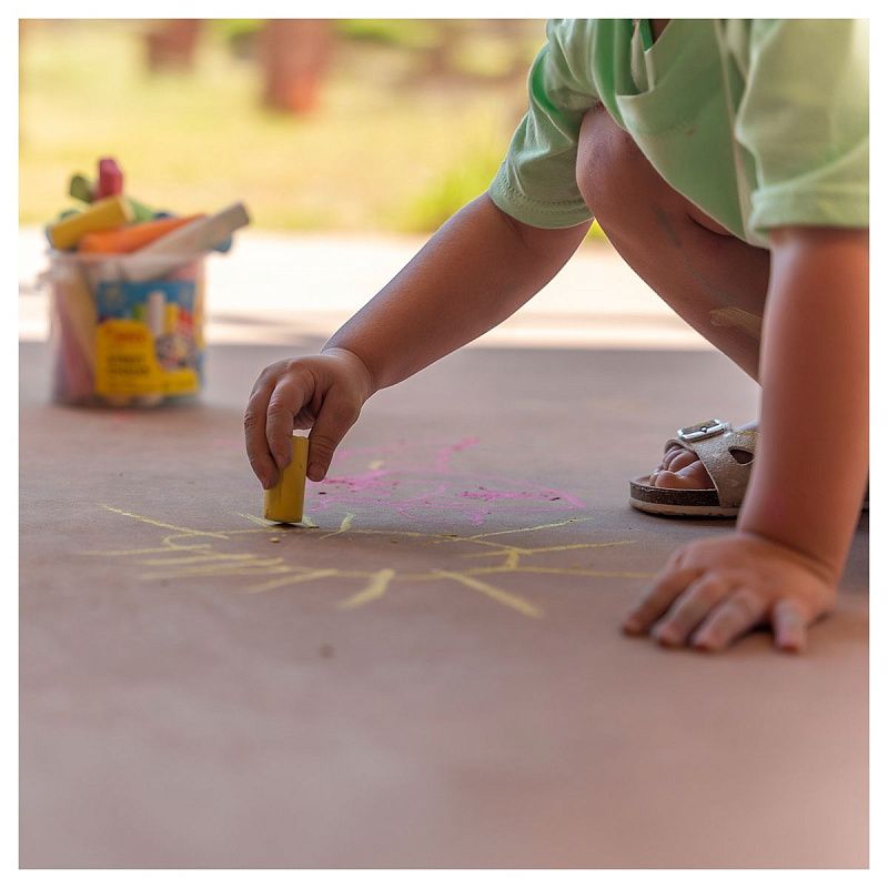 Мелки цветные для асфальта JOVI, 20шт., 7цв., круглые, пластиковое ведро 