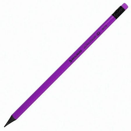 Набор карандашей чернографитных BRAUBERG "ULTRA COLOR" 12 шт., HB, с ластиком, пластиковые, 181710 