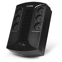 Источник бесперебойного питания Sven UP-L1000E, 6 розеток (3х UPS/сетевой фильтр + 3x сетевой фильтр), 1000ВA, 510Вт