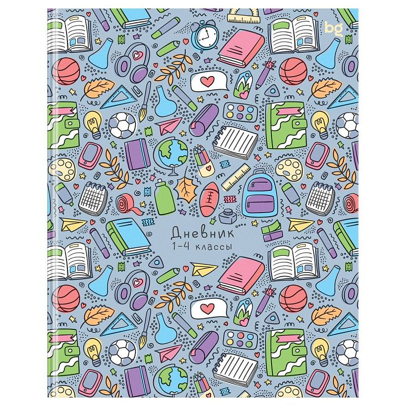 Дневник 1-4 кл. 48л. (ЛАЙТ) BG "Школьные предметы", матовая ламинация