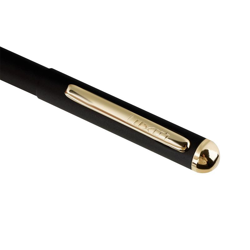 Ручка перьевая Luxor  "Marvel" синяя, 0,8мм,  корпус черный/золото, футляр 