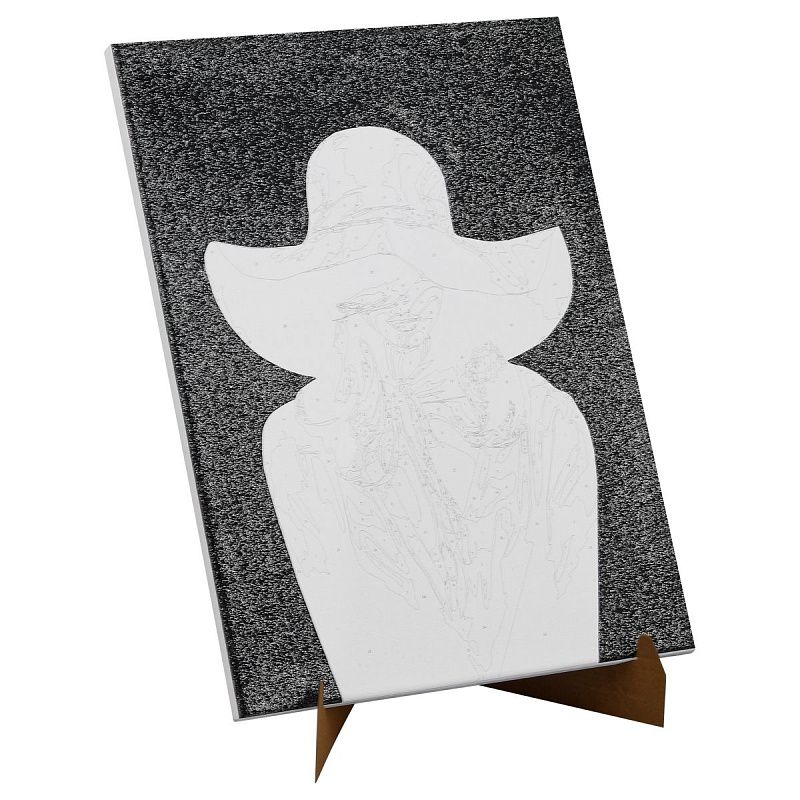 Картина по номерам на холсте с глиттером ТРИ СОВЫ "Девушка в красном", 30*40, с акриловыми красками и кистями