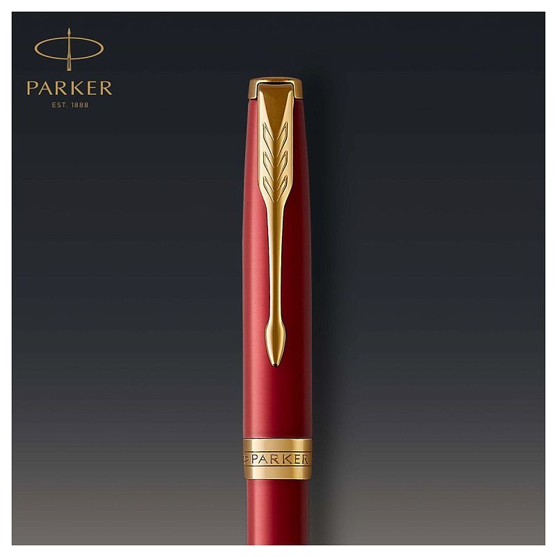 Ручка шариковая Parker "Sonnet Red GT" черная, 1,0мм, поворот., подарочная упаковка 