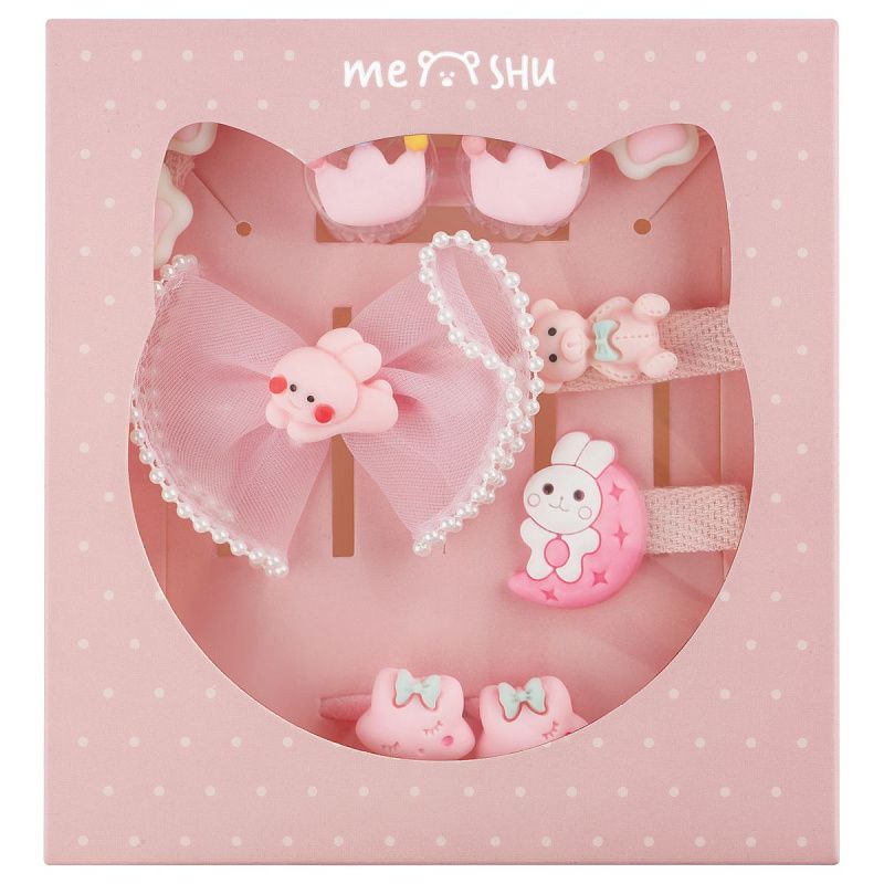 Набор аксессуаров для волос MESHU, светло-розовый, 11 предметов, картонный бокс