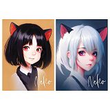 Блокнот А5 50л. на отрывной склейке MESHU "Neko", матовая ламинация, тиснение фольгой