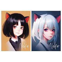 Блокнот А5 50л. на отрывной склейке MESHU "Neko", матовая ламинация, тиснение фольгой