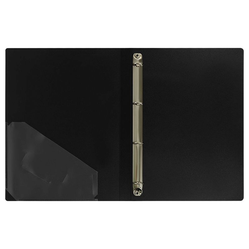 Папка на 4 кольцах СТАММ "Стандарт" А4, 25мм, 700мкм, пластик, черная 