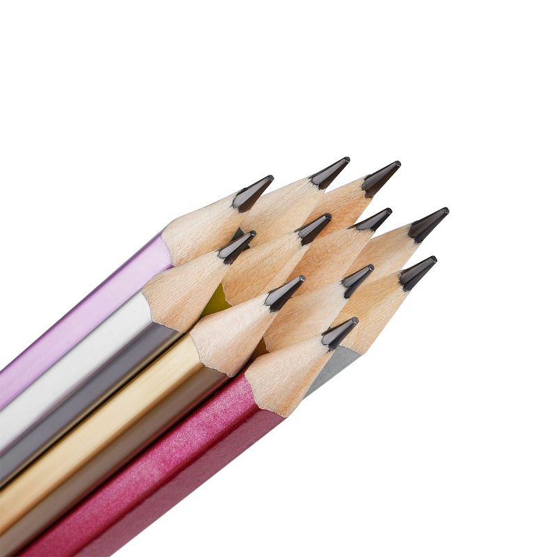 Карандаш ч/г Красин "Металлик" ТМ (НВ),  шестигран., заточен., ассорти. 