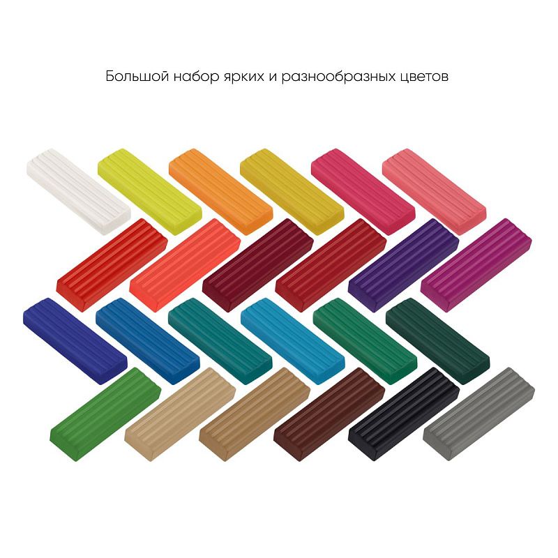 Пластилин Гамма "Мультики", 24 цвета, 480г, со стеком, картонная упаковка