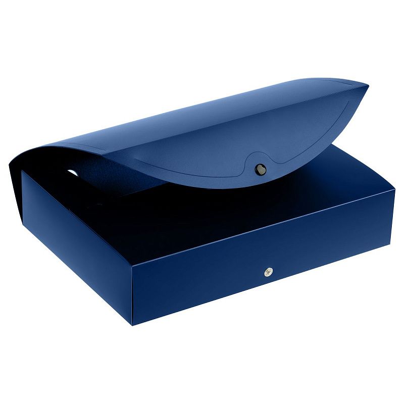 Короб архивный на кнопке OfficeSpace разборный, 70мм, пластик, 900мкм, синий 