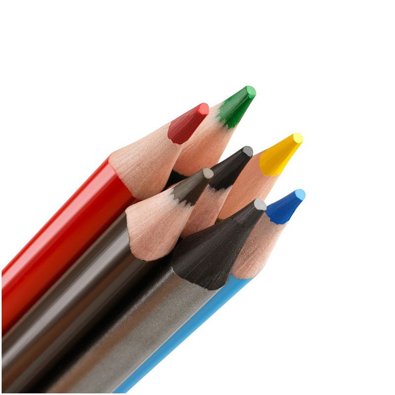 Карандаши цветные пластиковые Красин "Эволюция", 06цв.+1 ч/г HB, заточен., картон, европодвес