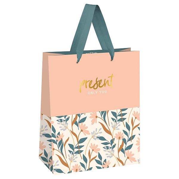 Пакет подарочный 18*23*10см MESHU "Beautiful twigs", фольга, матовая ламинация