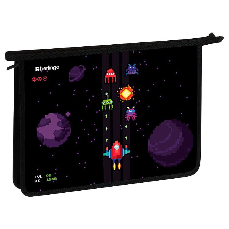 Папка для тетрадей 1 отделение, А4 Berlingo "Space Battle", 340*245*40 мм, пластик, на молнии