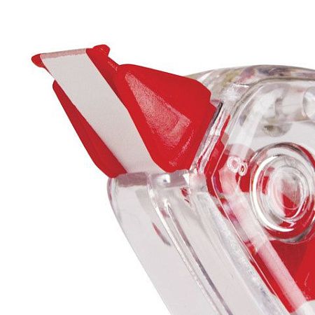 Корректирующая лента BRAUBERG "Red Power", 5 мм х 6 м, корпус прозрачный, механизм перемотки, европодвес, 220641