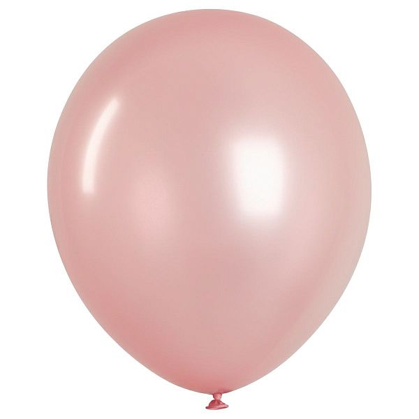 Воздушные шары,  50шт., М12/30см, MESHU, металлик, розовый