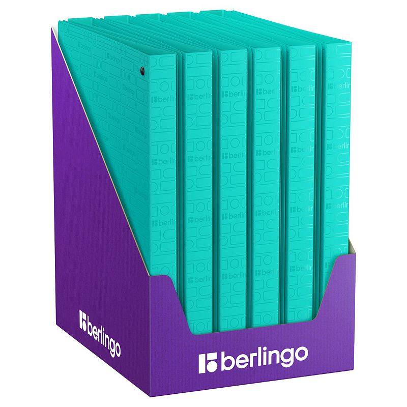 Папка на 4 кольцах Berlingo "Your Way", А4, 24мм, 600мкм, мятная, D-кольца, с внутр. карманом 
