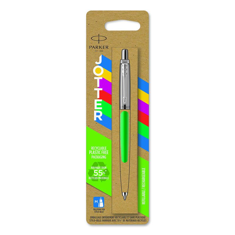 Ручка шариковая Parker "Jotter Green CT" синяя, 1,0мм, кнопочн., пластик. корпус, блистер