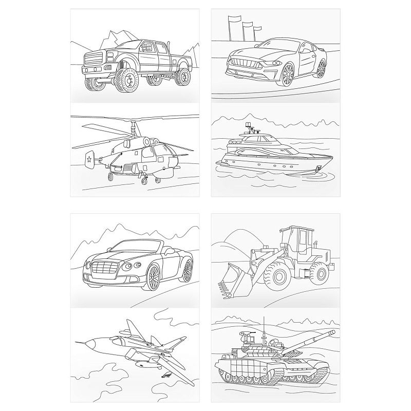 Суперраскраска А4 ТРИ СОВЫ "Транспорт", на склейке, 40стр.