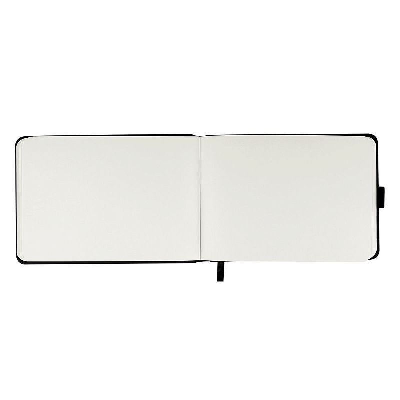 Скетчбук 100л., 210*148 Гамма "Студия", черный, твердая обложка, на резинке, слоновая кость, 110г/м2