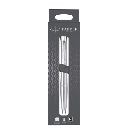 Ручка шариковая Parker "Urban Мetro Metallic CT" черная, 1,0мм, поворот., подарочная упаковка с европодвесом