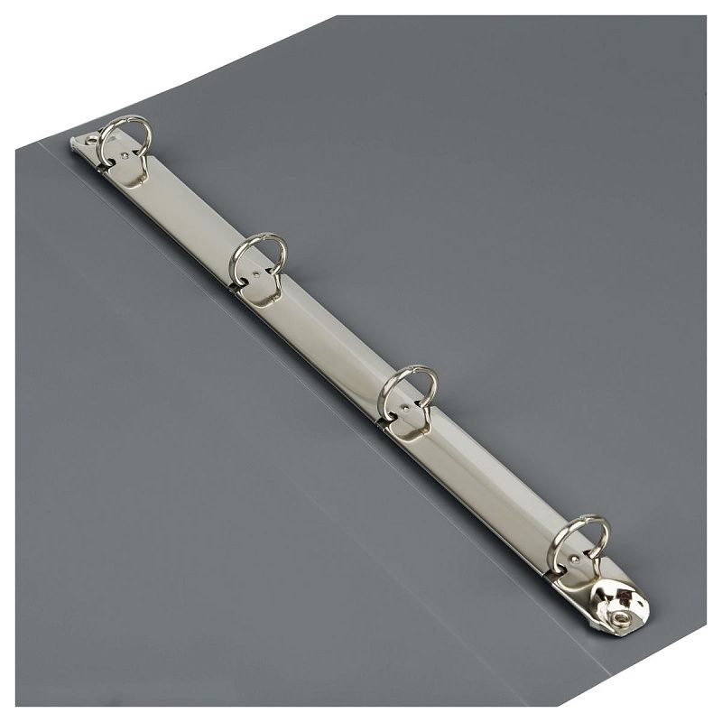 Папка на 4 кольцах СТАММ "Стандарт" А4, 25мм, 700мкм, пластик, серая 