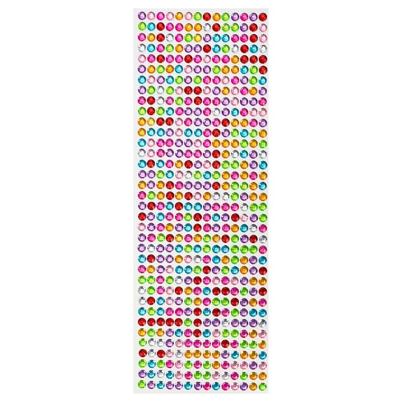 Стразы самоклеящиеся для творчества MESHU "Rainbow" 504 наклейки, инд. уп., европодвес