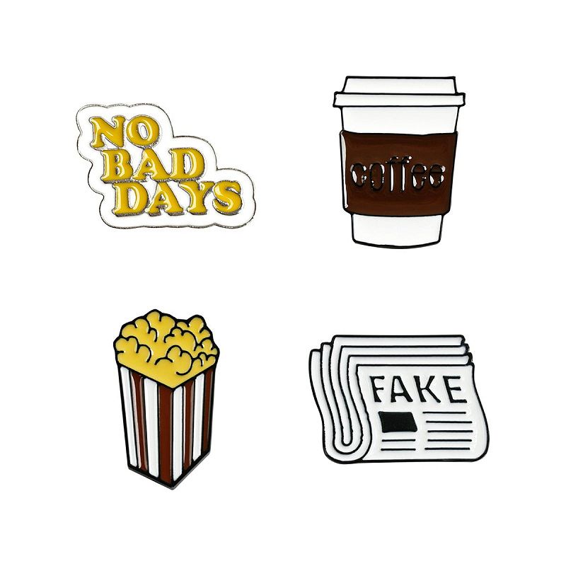 Набор металлических значков MESHU "No bad days", эмаль, 4шт