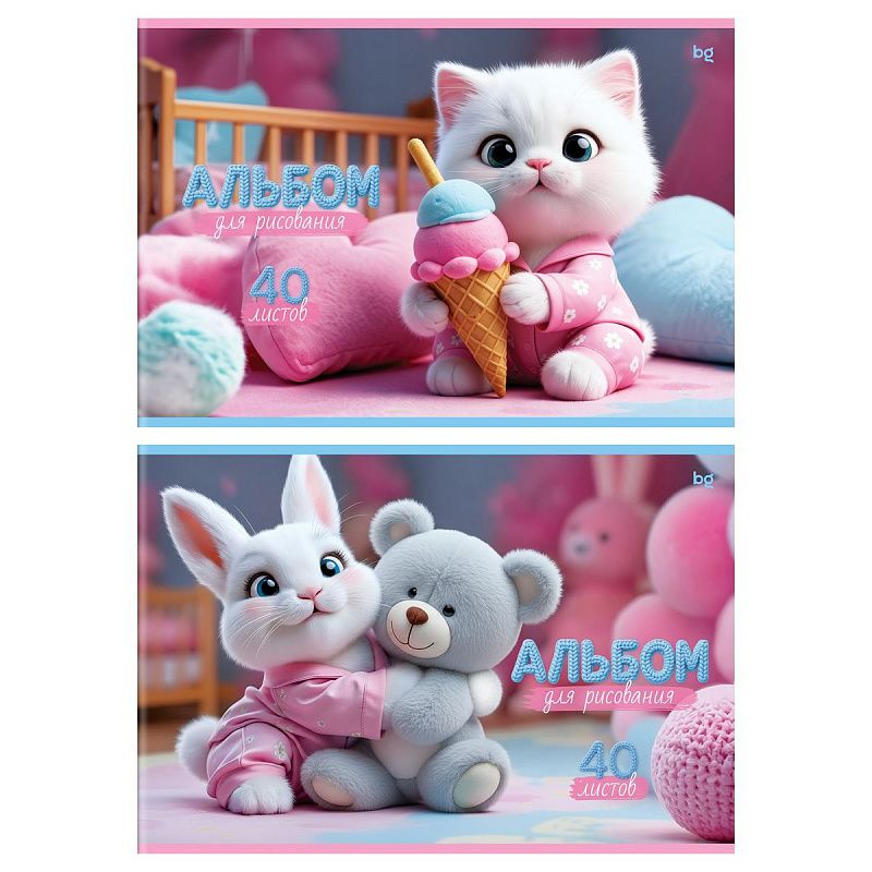 Альбом для рисования 40л., А4, на скрепке BG "Друзья"