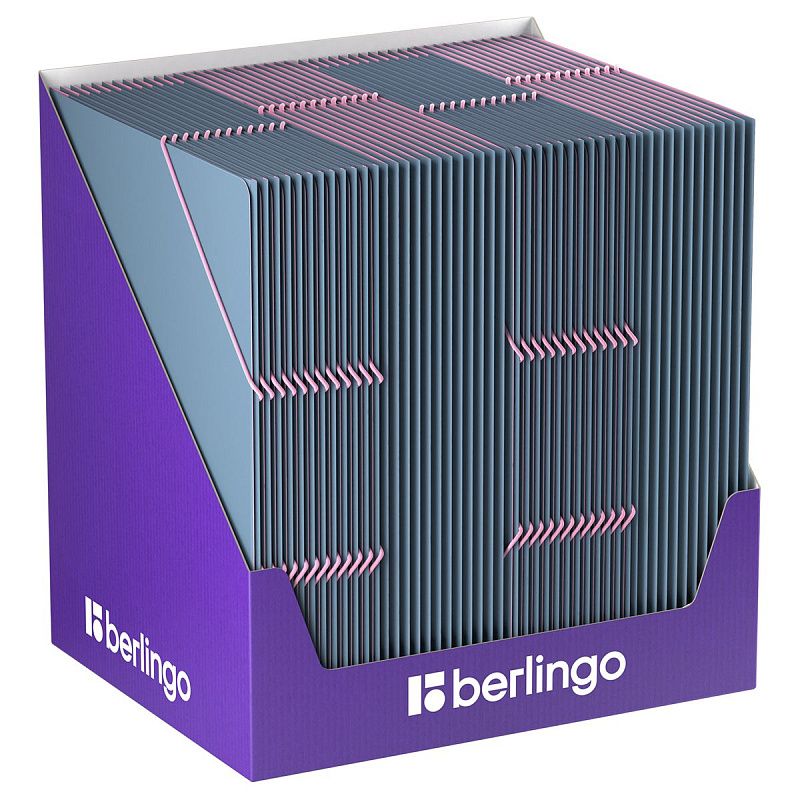 Папка на резинке Berlingo "Soft Touch Pro" А4, пластик, 600мкм, серая, внутр. лиловая, софт-тач 
