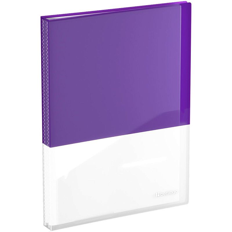 Папка с 40 вкладышами Berlingo "Semicolor" А4, 24мм, 700мкм, с внутр. карманом, сиреневая, софт-тач