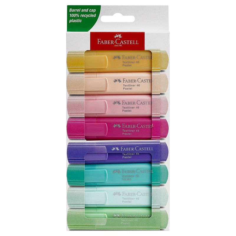Набор текстовыделителей Faber-Castell "46 Pastel" 08 пастельных цв., 1-5мм
