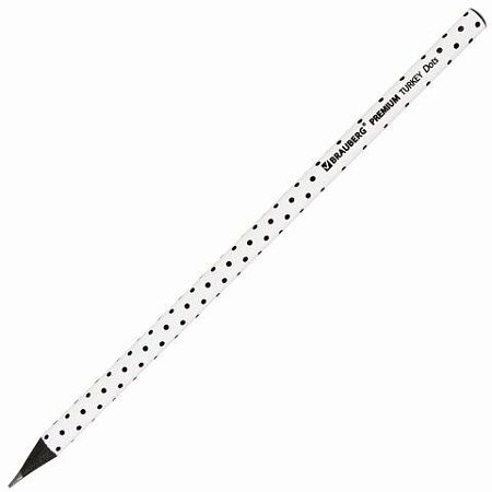 Карандаш чернографитный BRAUBERG "PREMIUM TURKEY", 1 шт., "Dots", НВ, ассорти, дисплей, 181563 