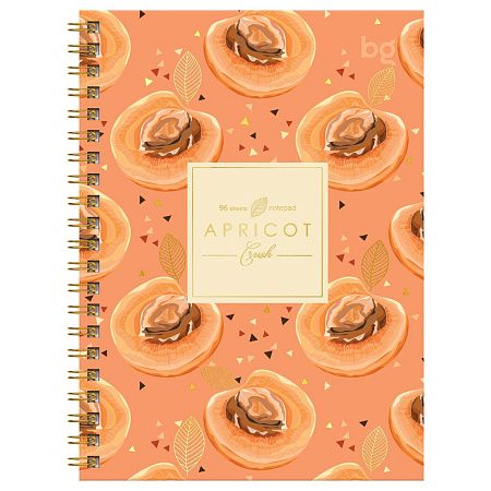 Записная книжка А6 96л., на гребне BG "Apricot Crush", глянцевая ламинация, тиснение фольгой, твердая обложка