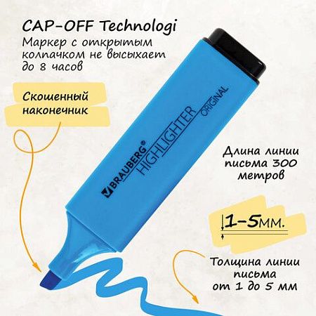 Набор текстовыделителей 4 ЦВЕТА, BRAUBERG "ORIGINAL NEON", линия письма 1-5 мм, 152215 