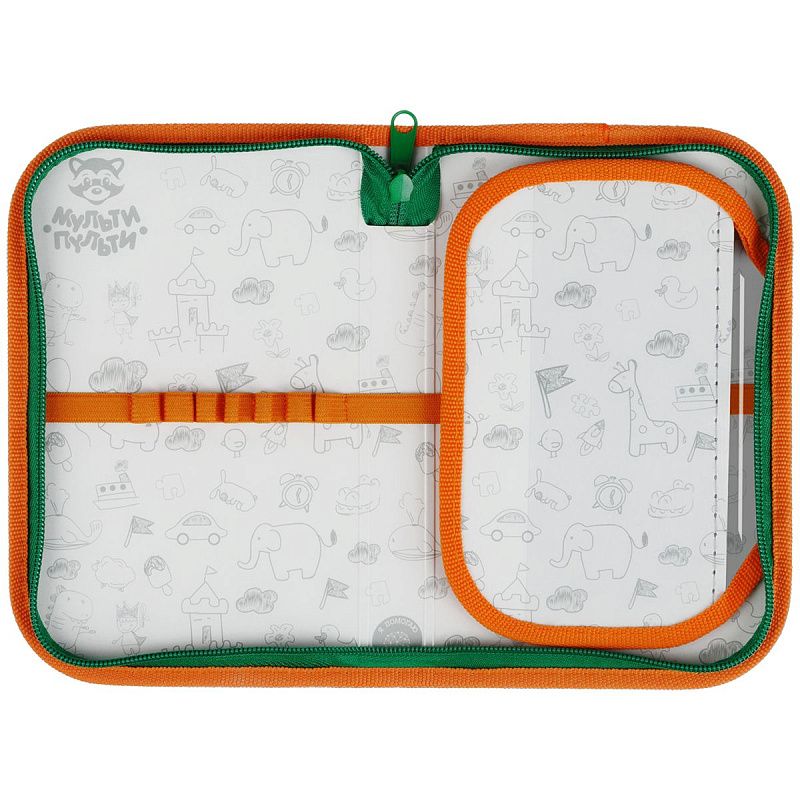 Пенал 1 отделение, 200*130 Мульти-Пульти "Чебурашка", доп. секция, ткань 