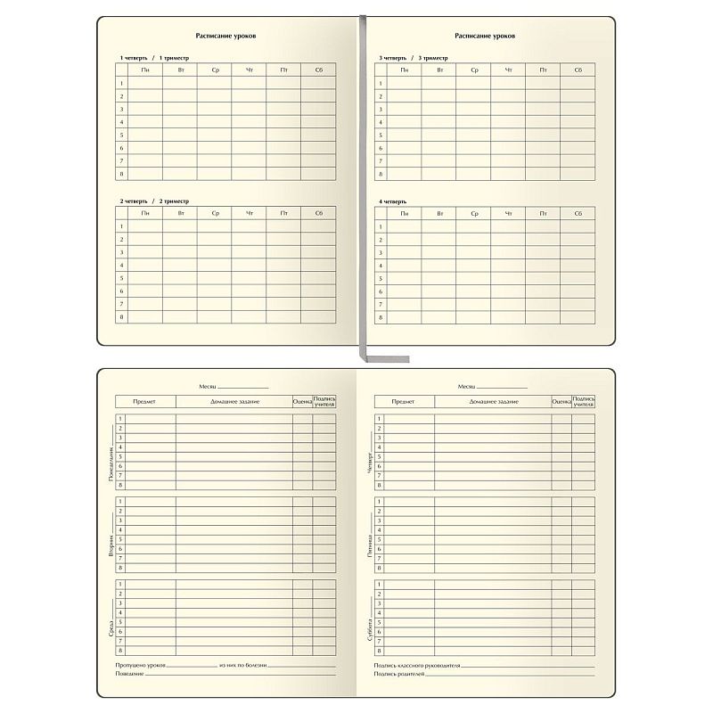 Дневник 1-11 кл. 48л. (твердый) BG "5 признаков", иск. кожа (балакрон), печать, ляссе