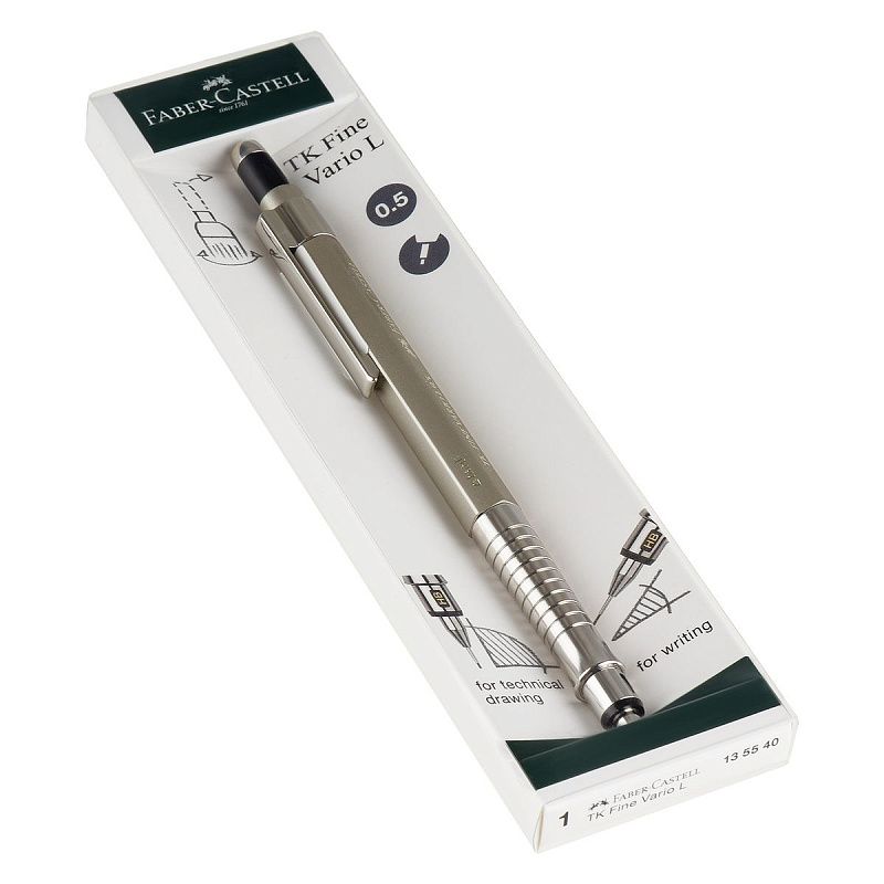 Карандаш механический Faber-Castell "TK-Fine Vario L" 0,5мм, HB, с ластиком, шампань 