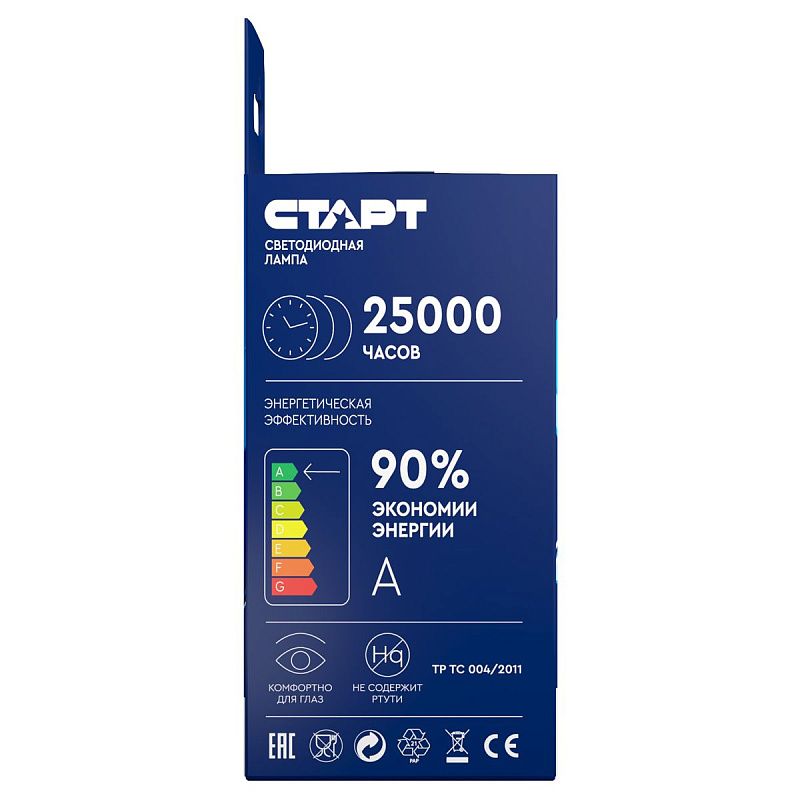 Лампа светодиодная Старт LED, серия "ЭКО" 10W40, тип А "груша", E27, 4000К, холодный свет, 15000ч