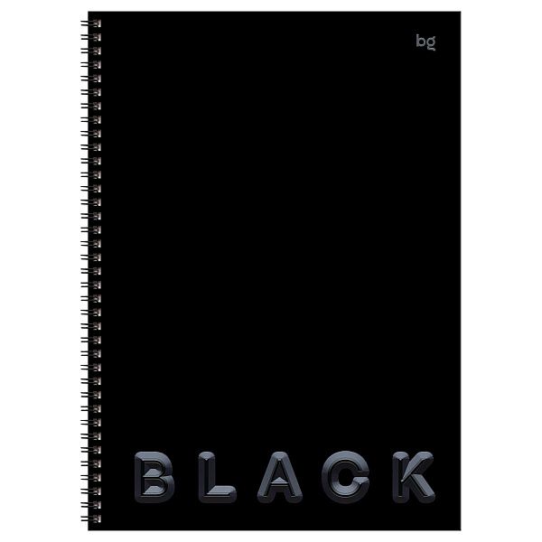 Тетрадь 80л., А4 клетка на гребне BG "Just black", soft-touch ламинация, выб. лак, твердая обложка