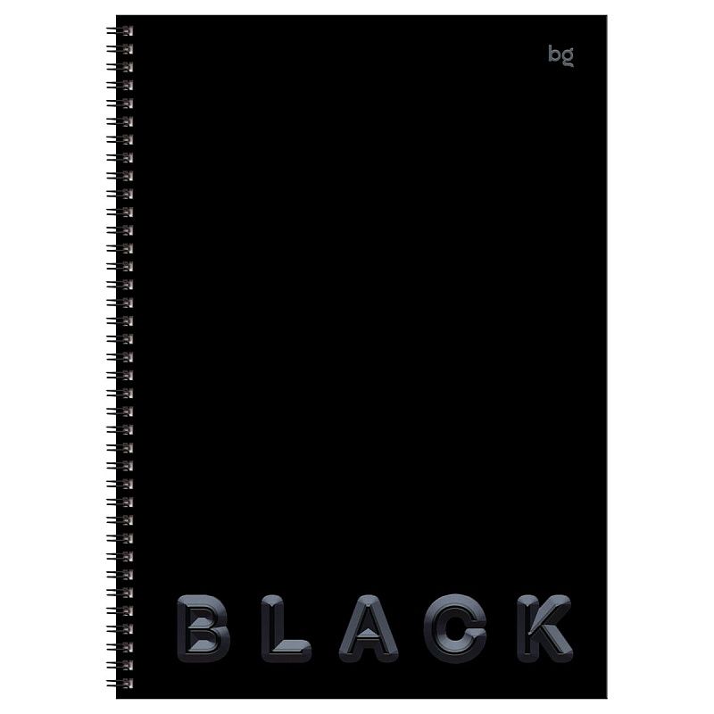 Тетрадь 80л., А4 клетка на гребне BG "Just black", soft-touch ламинация, выб. лак, твердая обложка