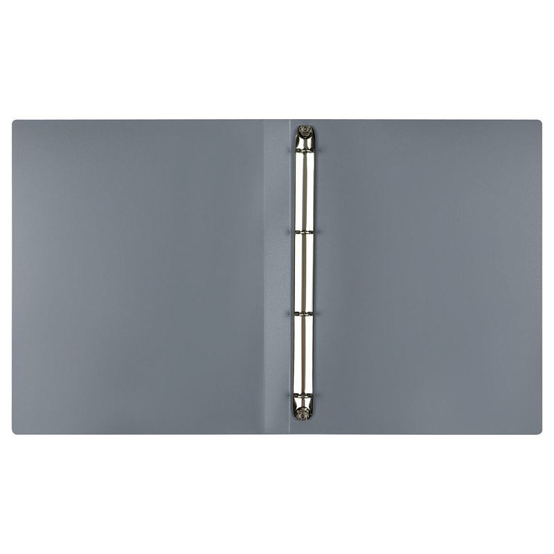 Папка на 4 кольцах СТАММ А4, 25мм, 500мкм, пластик, серая 