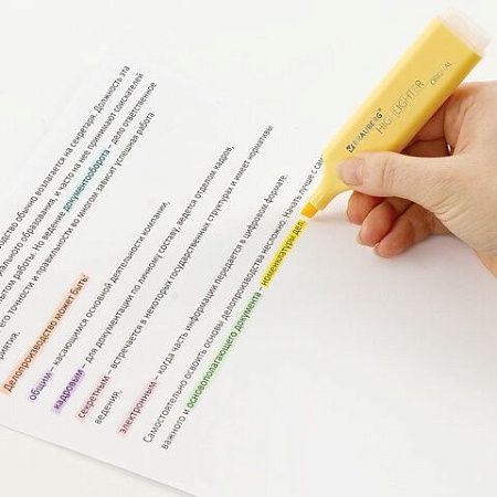 Набор текстовыделителей 6 ЦВЕТОВ, BRAUBERG "ORIGINAL PASTEL", линия письма 1-5 мм, 151698 
