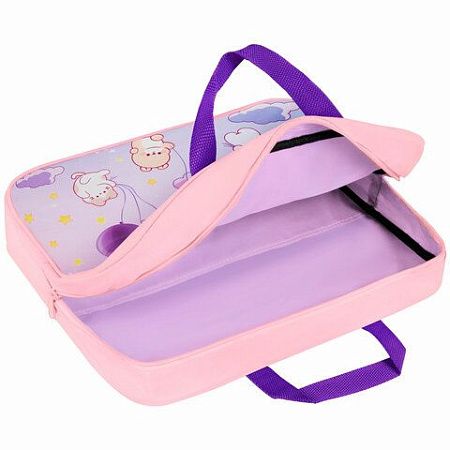 Папка на молнии с ручками BRAUBERG KIDS А4, 1 отделение, полиэстер, 80 мм, Dreamy clouds, 273314 