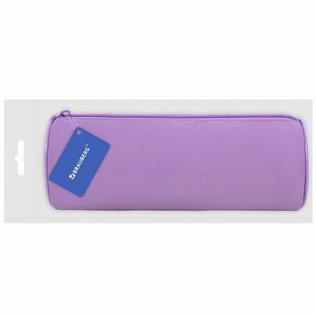 Пенал-тубус BRAUBERG, с эффектом Soft Touch, мягкий, Pastel purple, 272301 