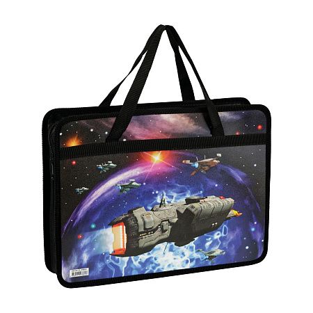 Папка с ручками А4 ArtSpace "Space shuttle", пластик, на молнии, 80мм 