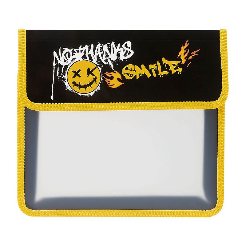 Папка для тетрадей 1 отделение, ArtSpace "Fire smile", А5, пластик, на липучке 