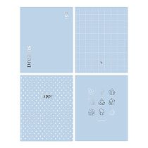Тетрадь 80л., А5, клетка BG "Blue&silver", тиснение фольгой
